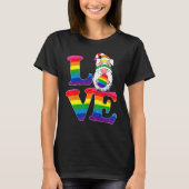 Lgbt Love Gnome Easter Day Couple Lesbian Gay Outf T-shirt (Voorkant)