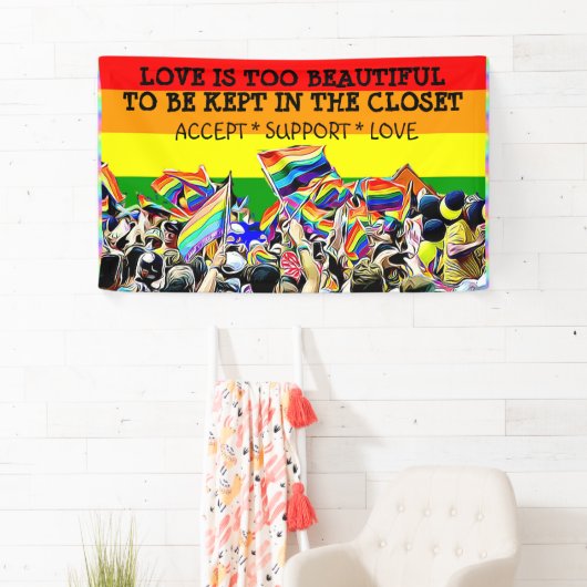 LGBT Love is Beauful Parade Rainbow BANNER (Insitu)