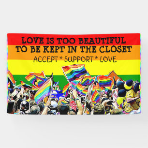 LGBT Love is Beauful Parade Rainbow BANNER