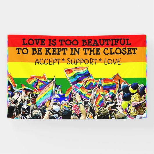 LGBT Love is Beauful Parade Rainbow BANNER (Horizontaal)