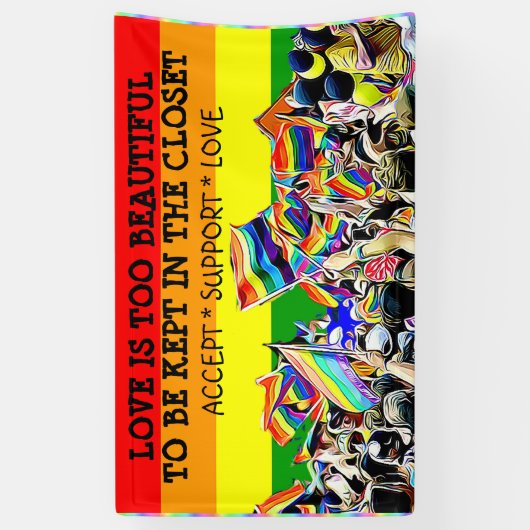 LGBT Love is Beauful Parade Rainbow BANNER (Verticaal)