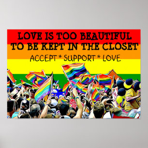 LGBT Love is Beauful Parade Rainbow POSTER