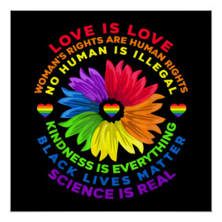 LGBT Love is the Flower Rainbow Human Rights Perfect Poster