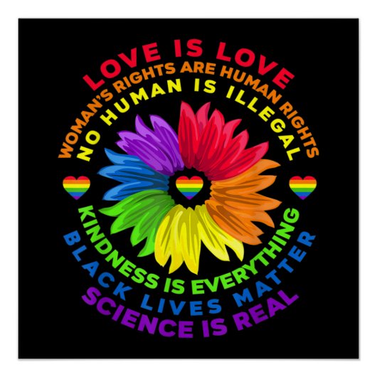 LGBT Love is the Flower Rainbow Human Rights Perfect Poster (Voorkant)