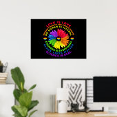 LGBT Love is the Flower Rainbow Human Rights Poster (Thuiskantoor)