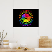 LGBT Love is the Flower Rainbow Human Rights Poster (Keuken)
