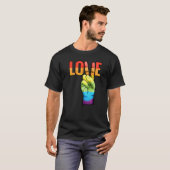 LGBT Love Peace Sign Rainbow LGBTQ Pride Design Pr T-shirt (Voorkant volledig)
