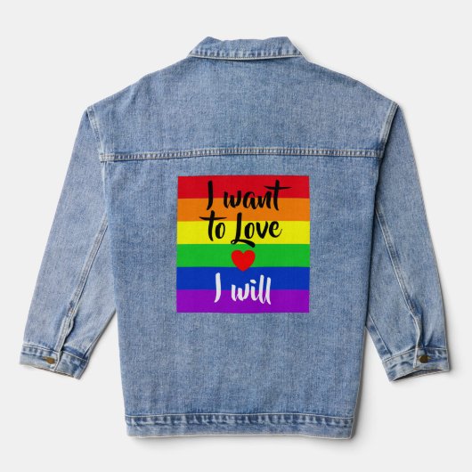 #LGBT #love #pride #gay #lesbian #freedom #parade Denim Jacket (Achterkant)
