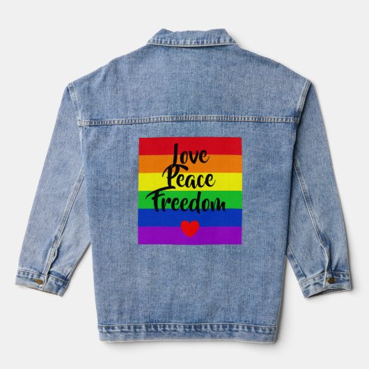 #LGBT #love #pride #gay #lesbian #freedom #parade Denim Jacket (Achterkant)