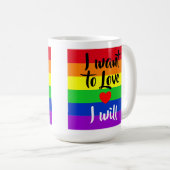 #LGBT #love #pride #gay #lesbian #freedom #parade Koffiemok (Voorkant rechts)