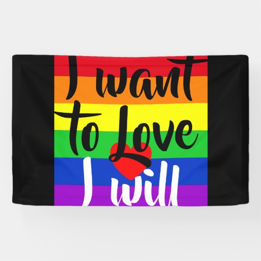 #LGBT #love #pride #gay #lesbian #freedom #parade Spandoek (Horizontaal)
