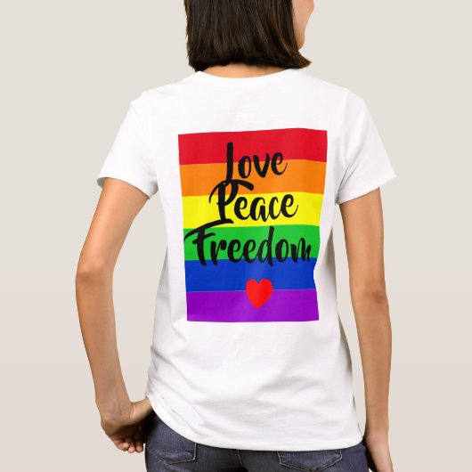 #LGBT #love #pride #gay #lesbian #freedom #parade T-shirt (Achterkant)
