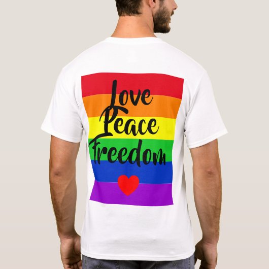 #LGBT #love #pride #gay #lesbian #freedom #parade T-shirt (Achterkant)