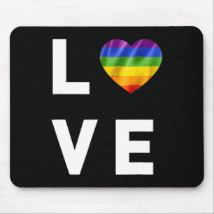 LGBT Love Rainbow Heart Lesbisch Homoseksueel Muismat