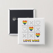 LGBT Love Wins Vierkante Button 5,1 Cm (Voorkant /achterkant)