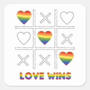 LGBT Love Wins Vierkante Sticker