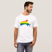 LGBT Massachusetts, US State flag map T-Shirt (Voorkant volledig)