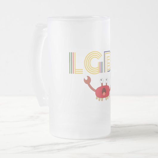 LGBT - Mensenrechten - Cute Crab Matglas Bierpul (Voorkant links)