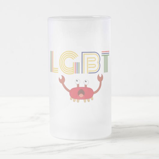 LGBT - Mensenrechten - Cute Crab Matglas Bierpul (Center)