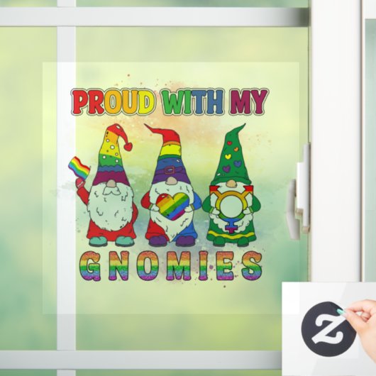 LGBT met mijn gnomen Raamsticker (Huis)