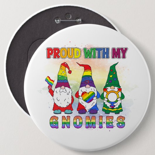 LGBT met mijn gnomen Ronde Button 6,0 Cm (Voorkant /achterkant)