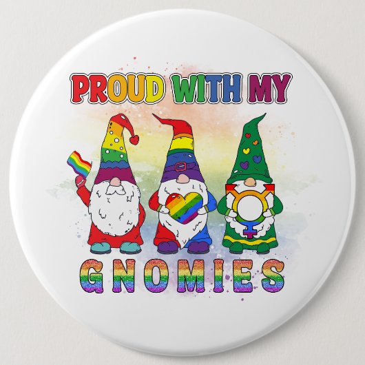 LGBT met mijn gnomen Ronde Button 6,0 Cm (Voorkant)