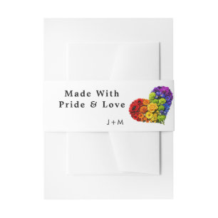 💍LGBT Met tekst en namen bloeien samen Uitnodigingen Wikkel
