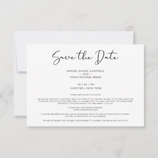 LGBT Minimalist Mr & Mr Christmas Couple Wedding (Achterkant)