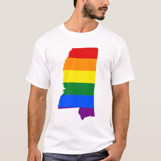 LGBT Mississippi, US state flag map T-Shirt (Voorkant)