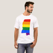 LGBT Mississippi, US state flag map T-Shirt (Voorkant volledig)