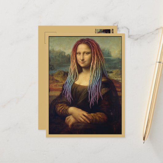 LGBT Mona Lisa Briefkaart (Voorkant / Achterkant in situ)