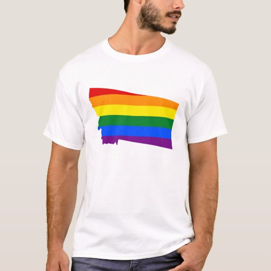 LGBT  Montana, US state flag map T-Shirt (Voorkant)