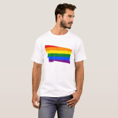 LGBT  Montana, US state flag map T-Shirt (Voorkant volledig)