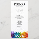 🌈 LGBT + mooie tekst Geschilderd met liefde bruil Menu (Voorkant)