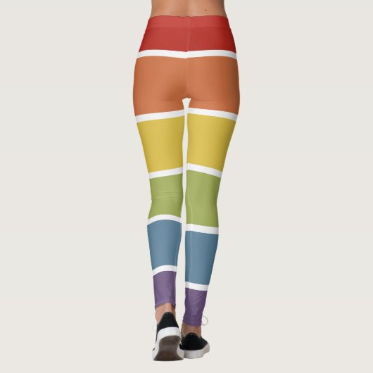 LGBT Muted Retro Color Rainbow Leggings (Achterkant)