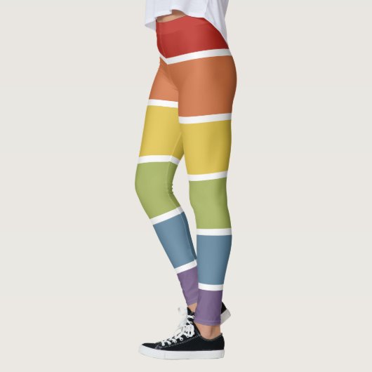 LGBT Muted Retro Color Rainbow Leggings (Links)