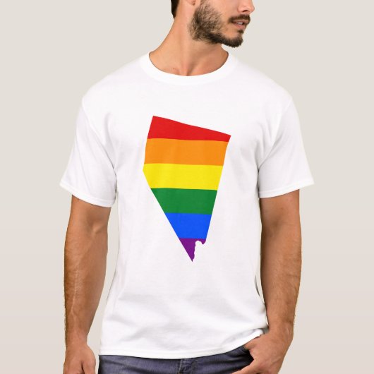 LGBT Nevada, US State flag map T-Shirt (Voorkant)