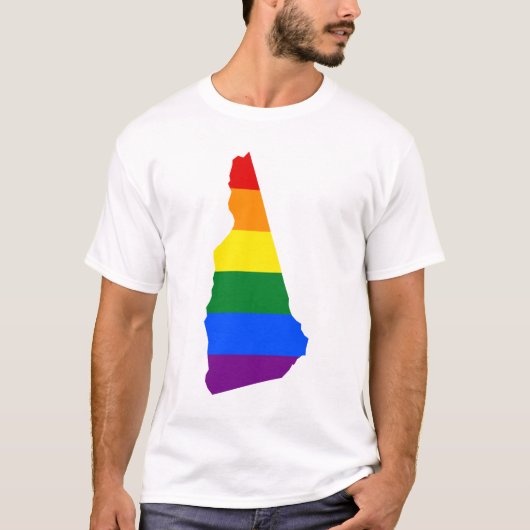 LGBT New Hampshire, US State flag map T-Shirt (Voorkant)