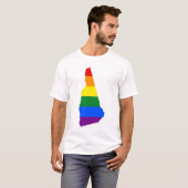 LGBT New Hampshire, US State flag map T-Shirt (Voorkant volledig)