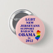 LGBT New Jerseyans voor Obama 2012 Ronde Button 5,7 Cm (Voorkant /achterkant)