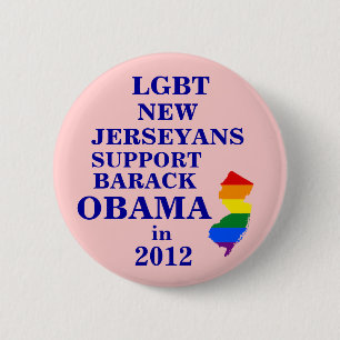 LGBT New Jerseyans voor Obama 2012 Ronde Button 5,7 Cm