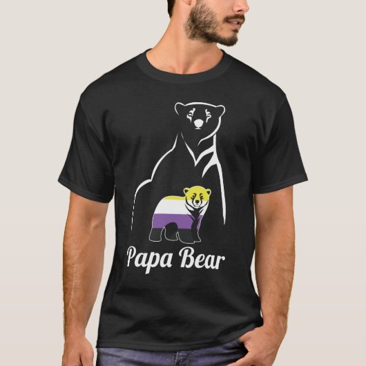 LGBT niet-Binair Beer van Papa Enby niet Binaire P T-shirt (Voorkant)