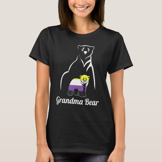 LGBT Non Binary Grandma Bear Enby Non Binary Pride T-shirt (Voorkant)