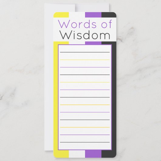 LGBT Nonbinary Flag Geel Paarse Bladwijzer (Achterkant)