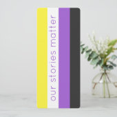 LGBT Nonbinary Flag Geel Paarse Bladwijzer (Staand voorkant)