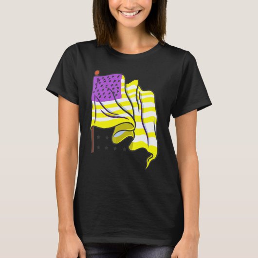 Lgbt Nonbinary Flag Verenigde Staten Flag Queer De T-shirt (Voorkant)