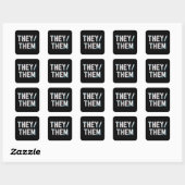 LGBT nonbinary transgenderwoordspronounders hen Vierkante Sticker (Vel)