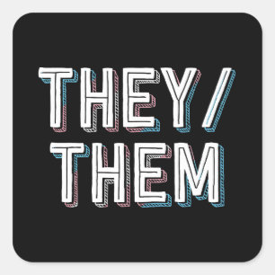 LGBT nonbinary transgenderwoordspronounders hen Vierkante Sticker