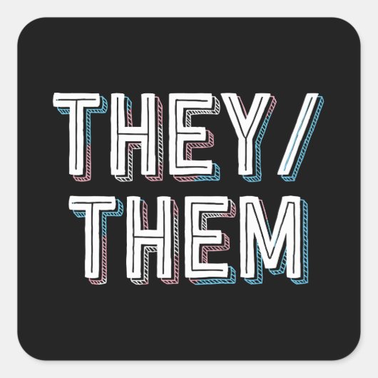 LGBT nonbinary transgenderwoordspronounders hen Vierkante Sticker (Voorkant)