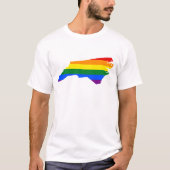 LGBT North Carolina, US state flag map T-Shirt (Voorkant)